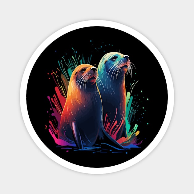 Sea Lion Couple Valentine Magnet by JH Mart